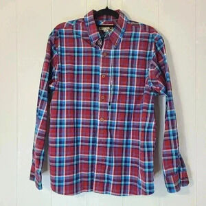 Duluth Trading Co Cotton Long Sleeve Button Down Plaid Size Medium